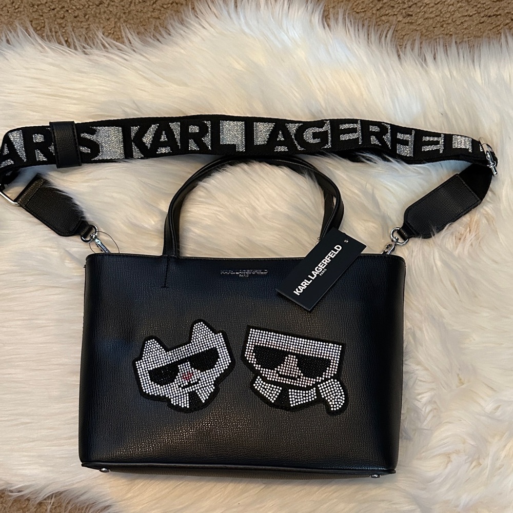Karl Lagerfeld Black Bag with Cat Design